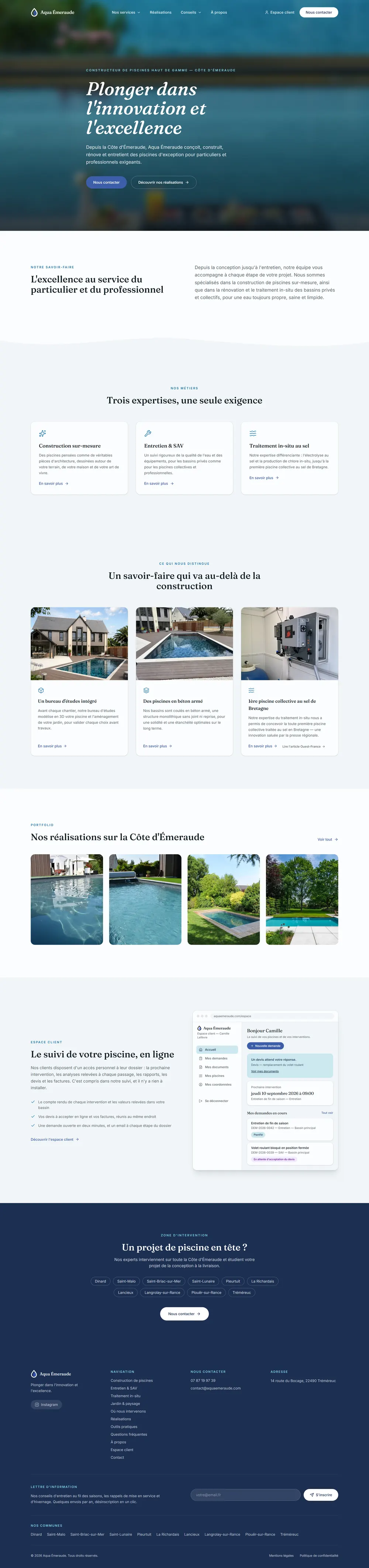 Le site Aqua Émeraude